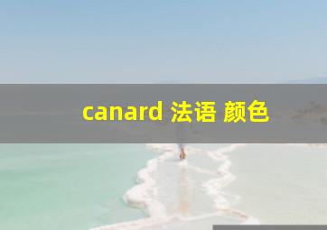 canard 法语 颜色